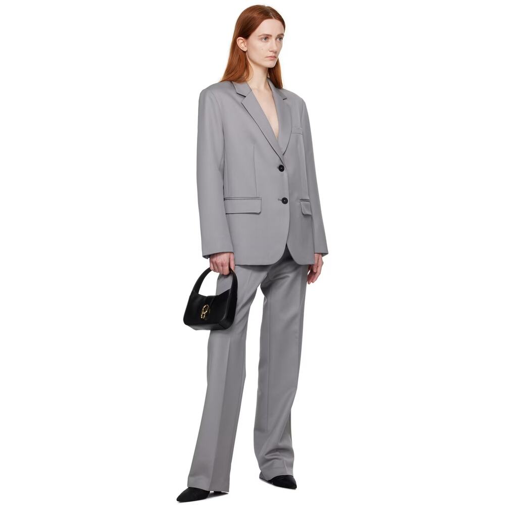 Anine Bing Women's Gray Single Breasted Pant Suit Style Classic Professional NWT